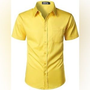 Zeroyaa Men’s shirt, Yellow, XL